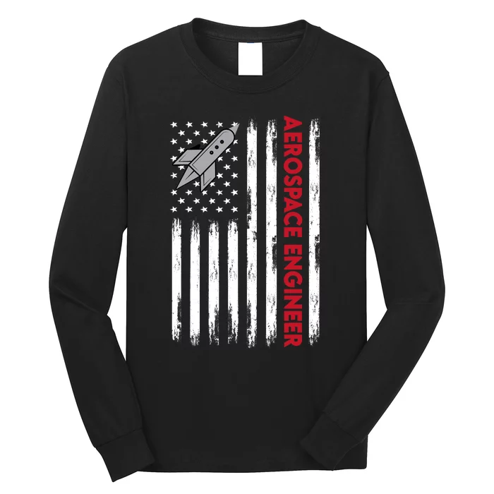 Aerospace Engineer Usa Flag Design Long Sleeve Shirt