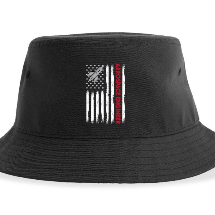 Aerospace Engineer Usa Flag Design Sustainable Bucket Hat