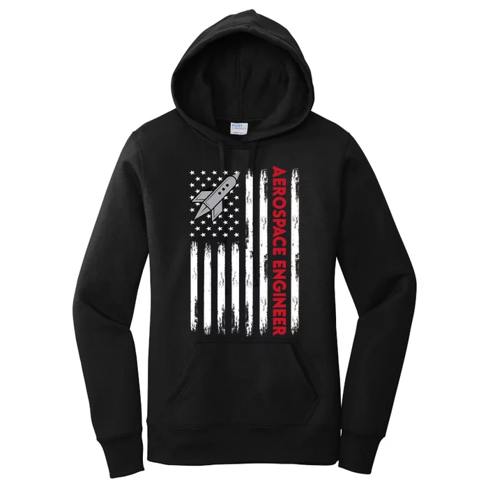 Aerospace Engineer Usa Flag Design Women's Pullover Hoodie