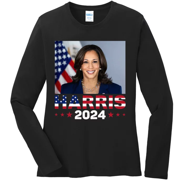 America Election Usa Vote Kamala Harris 2024 Presiden Ladies Long Sleeve Shirt