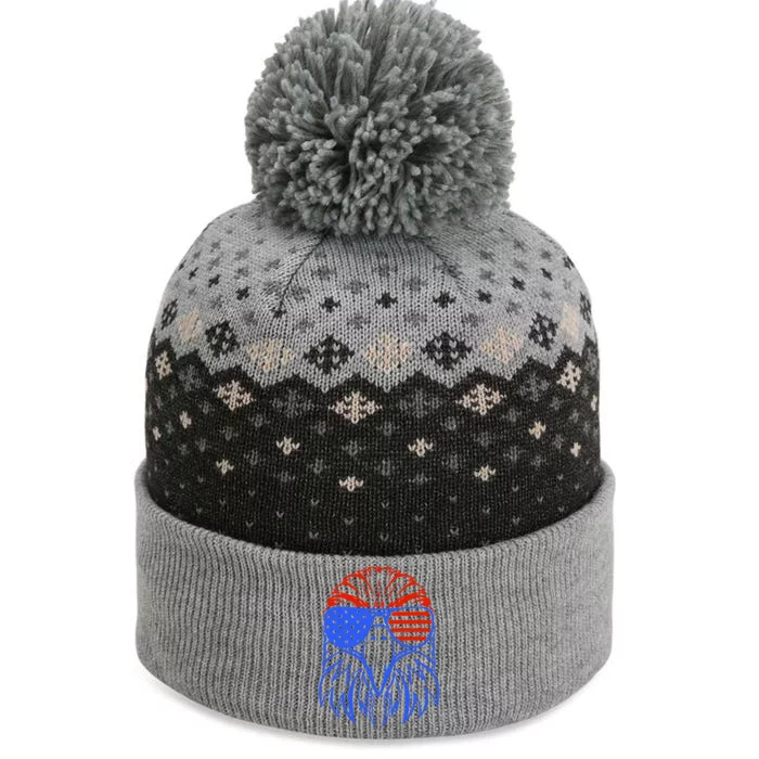 American Eagle Usa Flag The Baniff Cuffed Pom Beanie