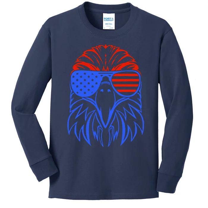 American Eagle Usa Flag Kids Long Sleeve Shirt