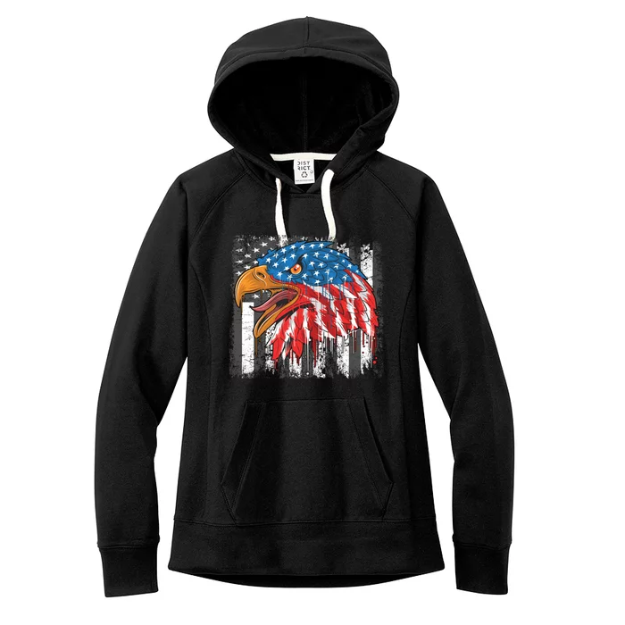 America Eagle Veterans Day Meaningful Gift Women's Fleece Hoodie