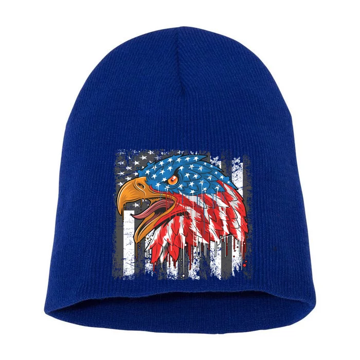 America Eagle Veterans Day Meaningful Gift Short Acrylic Beanie