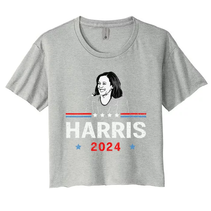 America Election Vote Kamala Harris 2024 President Women's Crop Top Tee