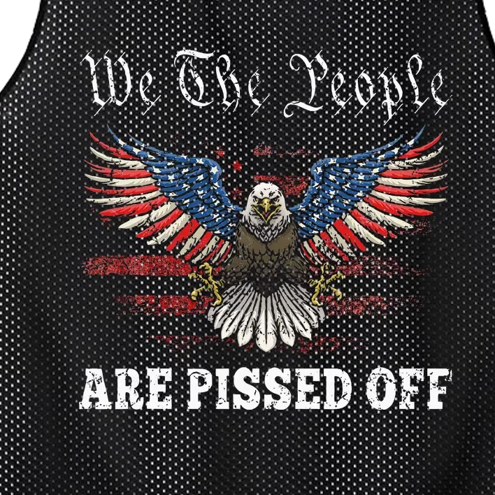 American Eagle We The People Are Pissed Off Us Flag Mesh Reversible Basketball Jersey Tank