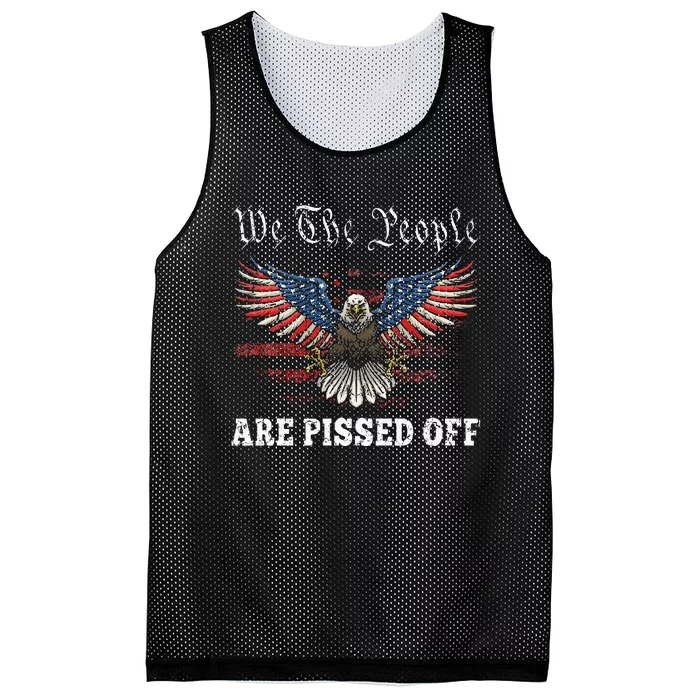 American Eagle We The People Are Pissed Off Us Flag Mesh Reversible Basketball Jersey Tank