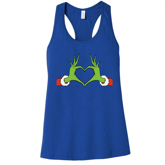 Awesome Elf With Cute Heart Hands Style Christmas Costumes Women's Racerback Tank