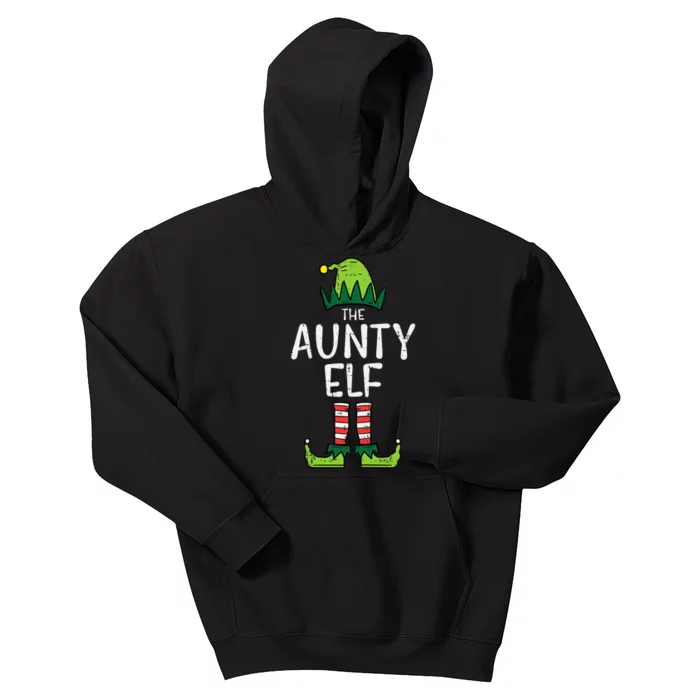 Aunty Elf Xmas Matching Christmas For Family Aunt Kids Hoodie