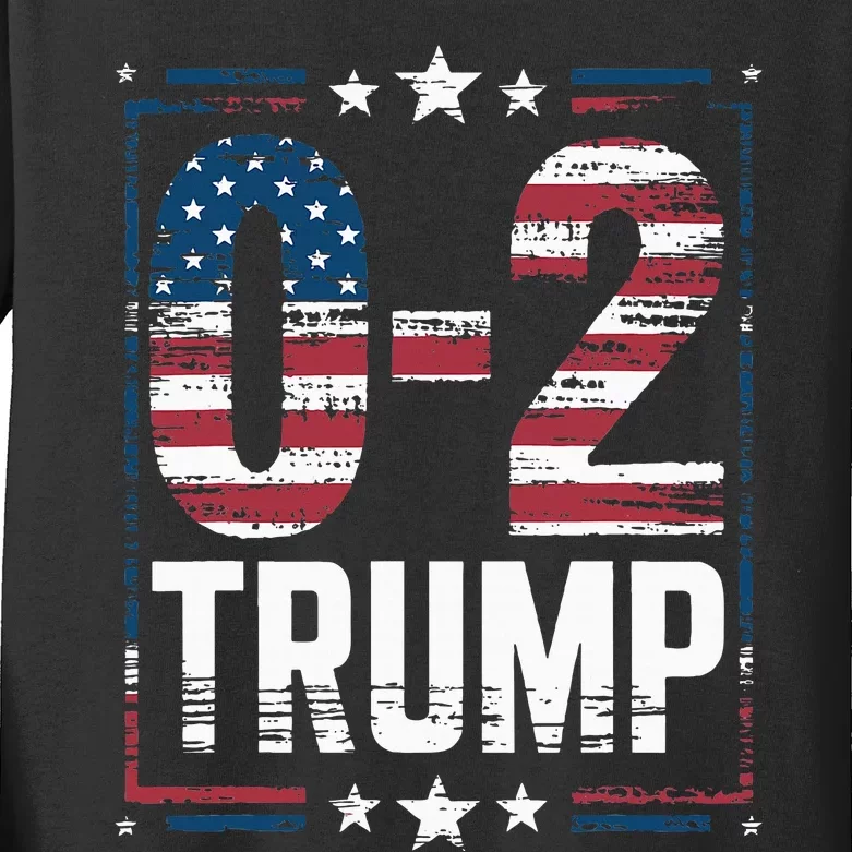 American Flag 02 Trump 2024 Kids Long Sleeve Shirt