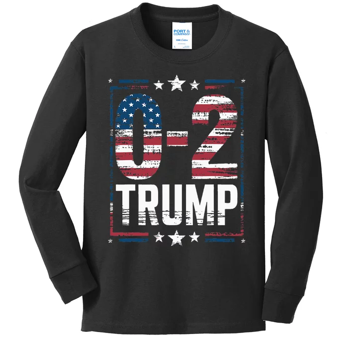 American Flag 02 Trump 2024 Kids Long Sleeve Shirt