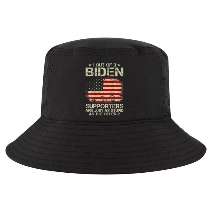 American Flag 1 Out Of 3 Biden Supporters Cool Comfort Performance Bucket Hat