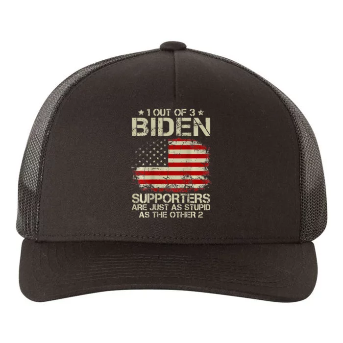 American Flag 1 Out Of 3 Biden Supporters Yupoong Adult 5-Panel Trucker Hat