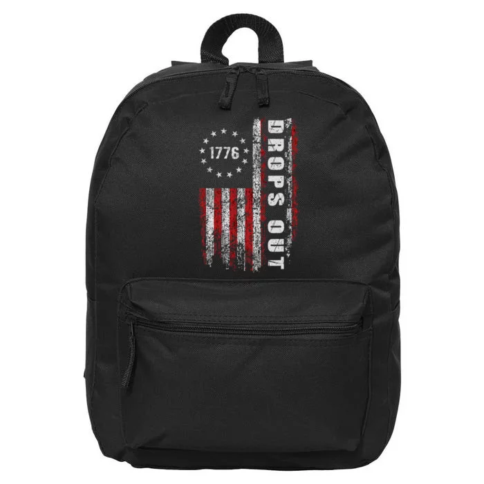 American Flag 1776 Joe Biden Drops Out 2024 16 in Basic Backpack