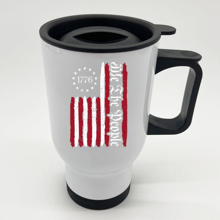 American Flag 1776 We The People Founding Fathers Constitution Front & Back Stainless Steel Travel Mug