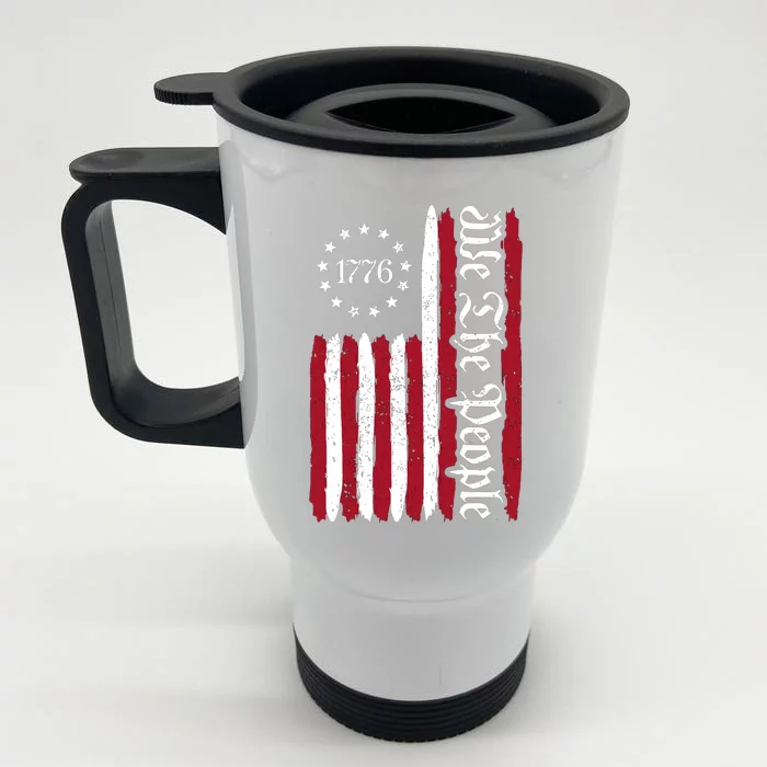 American Flag 1776 We The People Founding Fathers Constitution Front & Back Stainless Steel Travel Mug