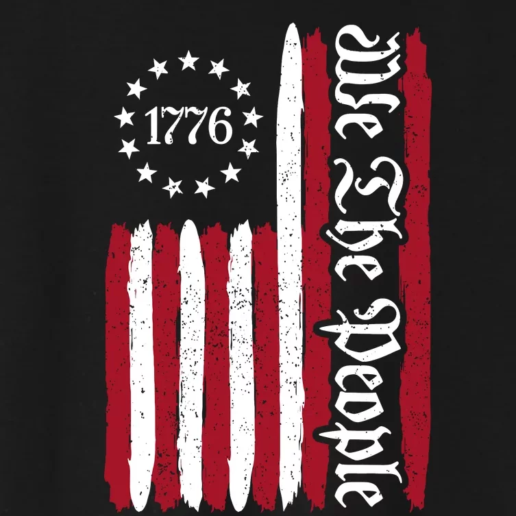 American Flag 1776 We The People Founding Fathers Constitution Women's Crop Top Tee