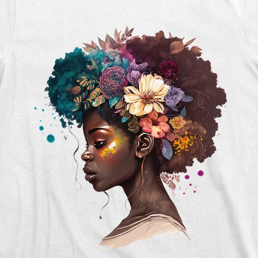 Afropunk Flowers 1619 Juneteenth African Afro Hair Melanin T-Shirt