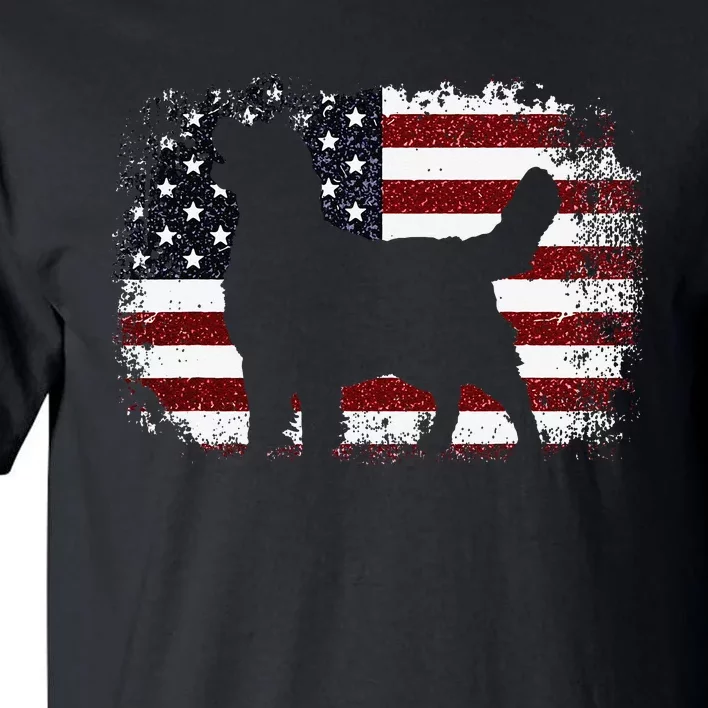 American Flag 4th of July Golden Retriever Dad Mom Dog Lover Tall T-Shirt