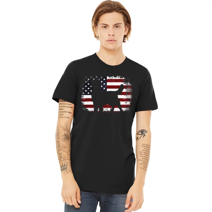 American Flag 4th of July Golden Retriever Dad Mom Dog Lover Premium T-Shirt