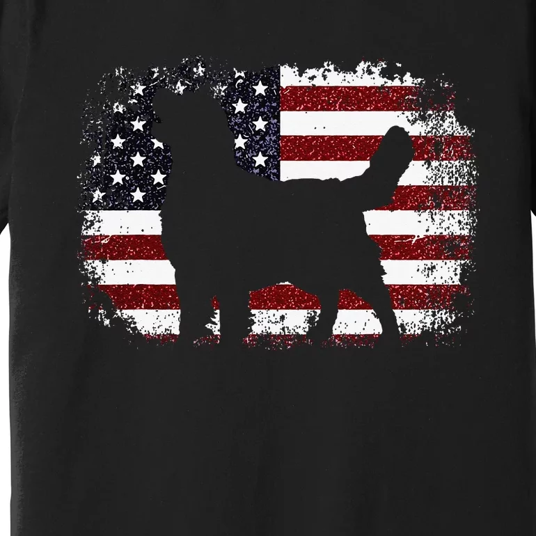 American Flag 4th of July Golden Retriever Dad Mom Dog Lover Premium T-Shirt