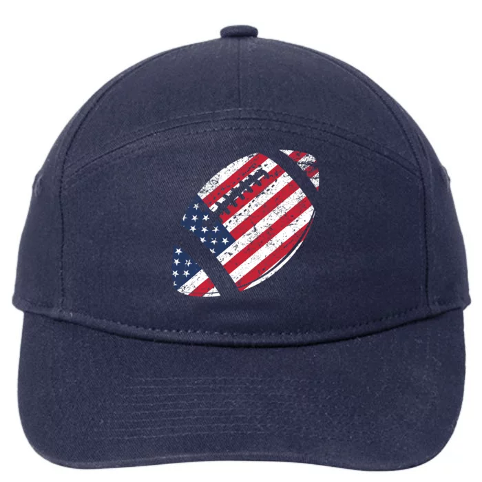 American Football 4th July American Flag Patriotic Gift 7-Panel Snapback Hat