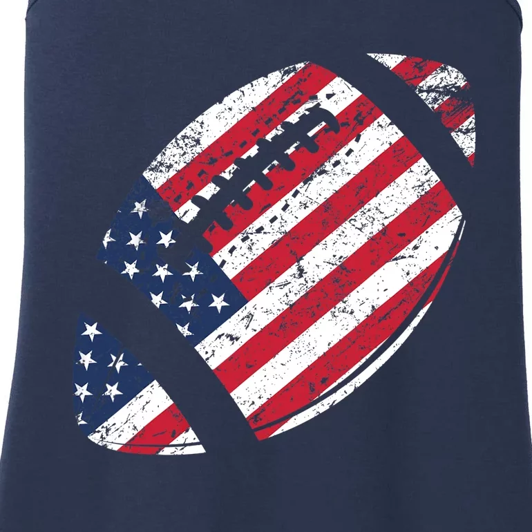 American Football 4th July American Flag Patriotic Gift Ladies Essential Tank