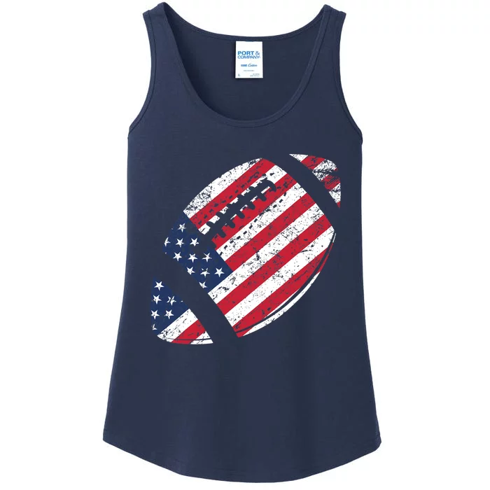 American Football 4th July American Flag Patriotic Gift Ladies Essential Tank