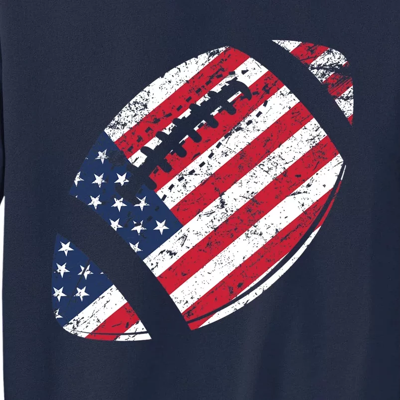 American Football 4th July American Flag Patriotic Gift Tall Sweatshirt