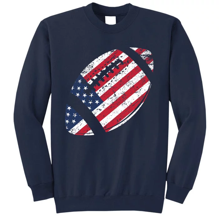 American Football 4th July American Flag Patriotic Gift Tall Sweatshirt