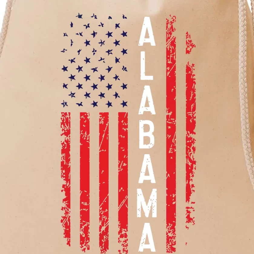 Alabama Flag 4th Of July American Alabaman Patriotic Drawstring Bag