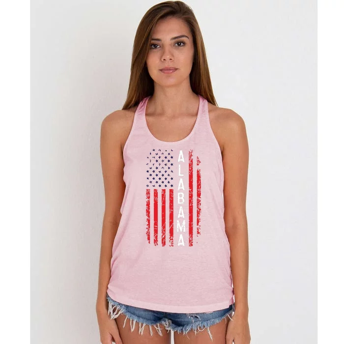 Alabama Flag 4th Of July American Alabaman Patriotic Women's Knotted Racerback Tank