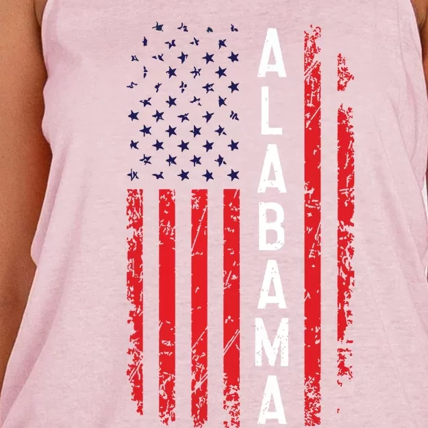 Alabama Flag 4th Of July American Alabaman Patriotic Women's Knotted Racerback Tank