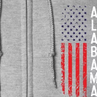 Alabama Flag 4th Of July American Alabaman Patriotic Full Zip Hoodie