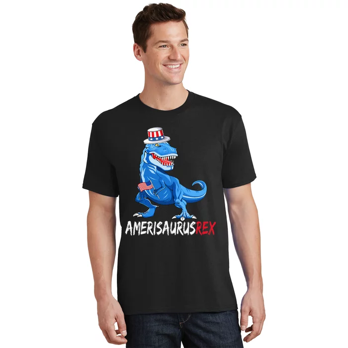 American Flag 4th of July T Rex Dinosaur Amerisaurus Rex T-Shirt