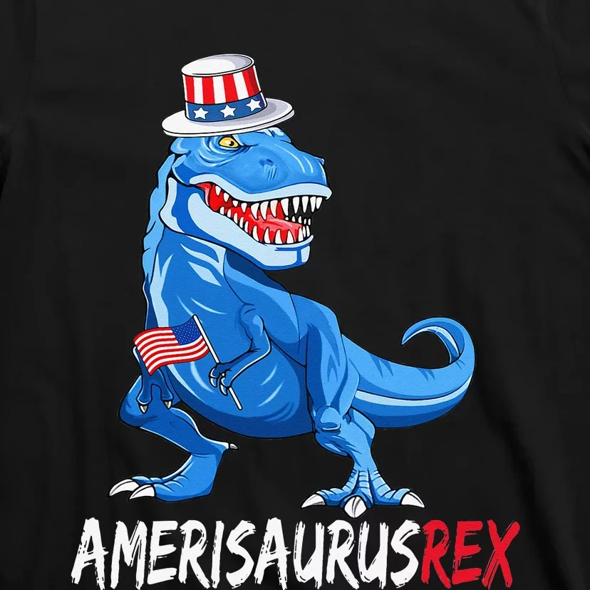 American Flag 4th of July T Rex Dinosaur Amerisaurus Rex T-Shirt