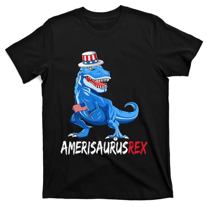 American Flag 4th of July T Rex Dinosaur Amerisaurus Rex T-Shirt