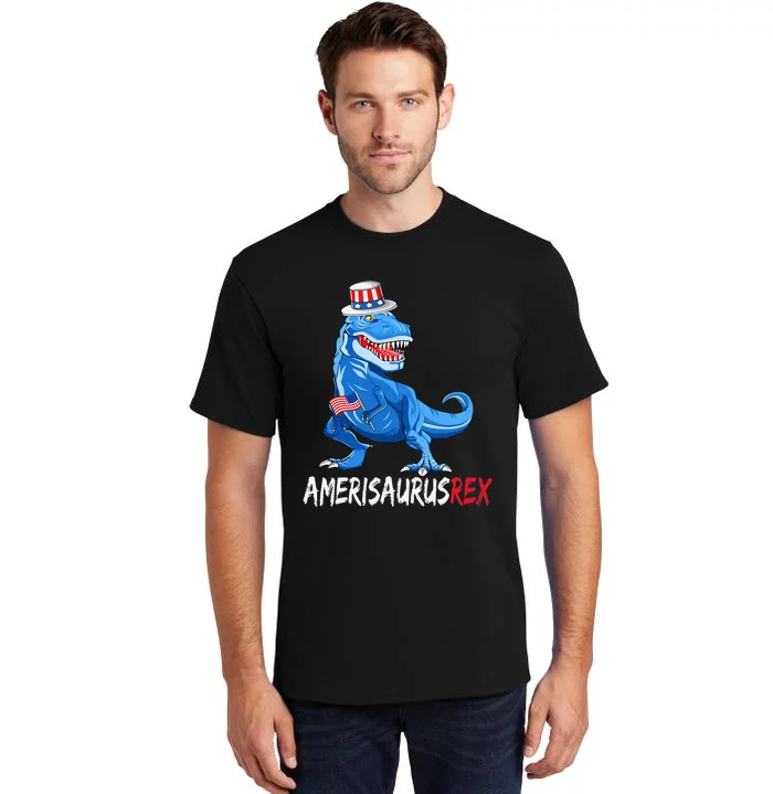 American Flag 4th of July T Rex Dinosaur Amerisaurus Rex Tall T-Shirt