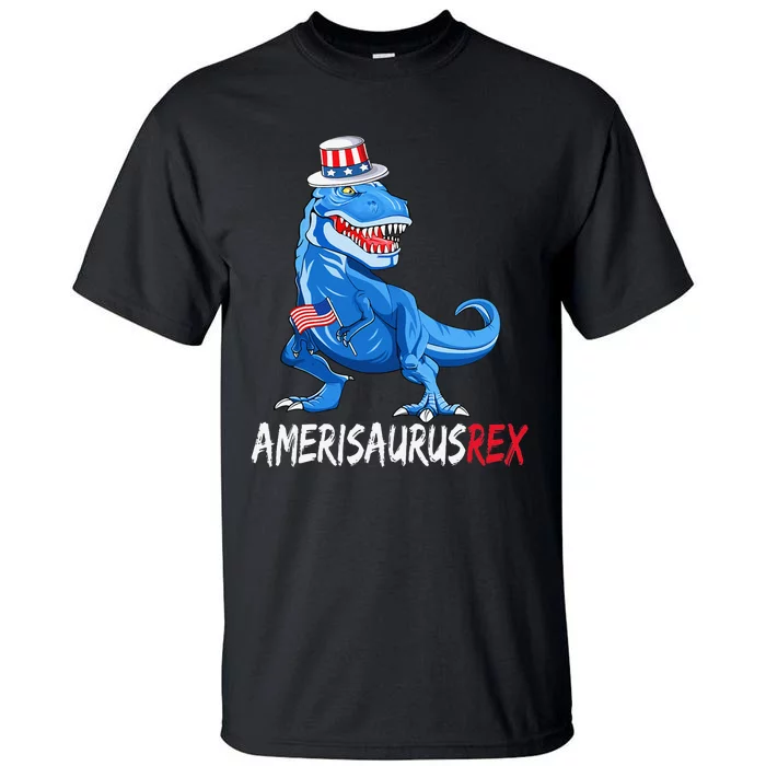 American Flag 4th of July T Rex Dinosaur Amerisaurus Rex Tall T-Shirt