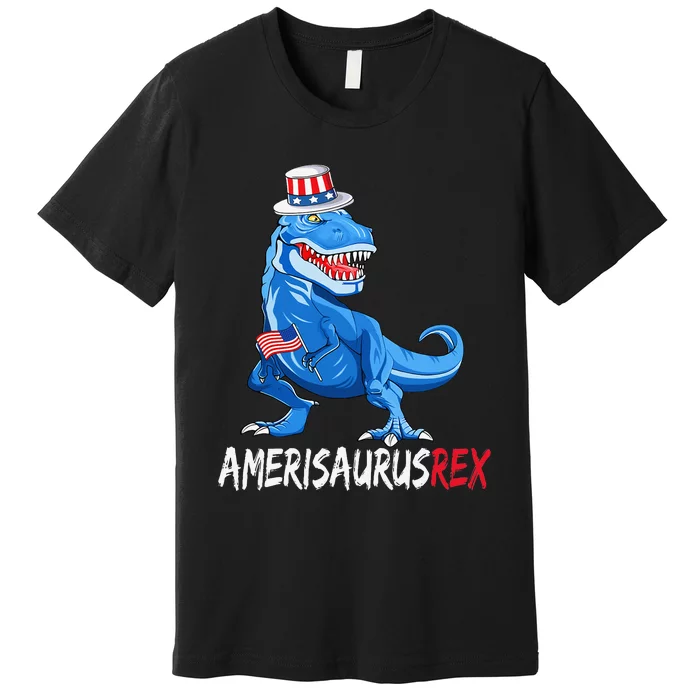 American Flag 4th of July T Rex Dinosaur Amerisaurus Rex Premium T-Shirt