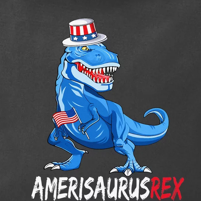 American Flag 4th of July T Rex Dinosaur Amerisaurus Rex Zip Tote Bag