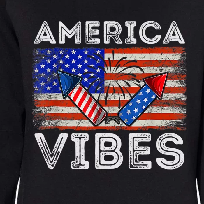 American Flag 4th Of July America Vibes Funny Gift Womens California Wash Sweatshirt