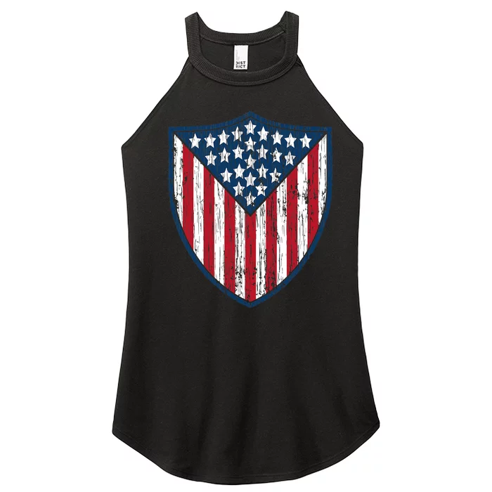 American Flag 4th Of July USA Veteran Military Army Soldier Women’s Perfect Tri Rocker Tank