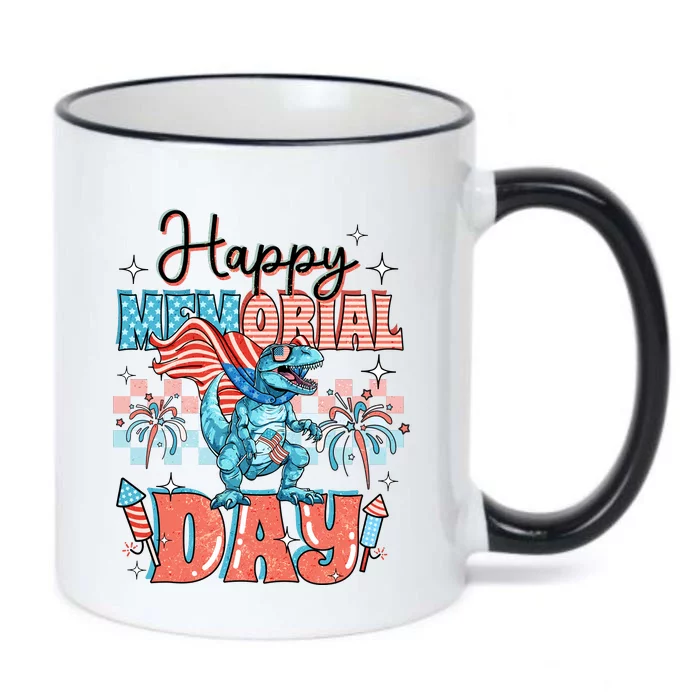 American Flag 4th Of July T Rex Dinosaur Memorial Day Black Color Changing Mug