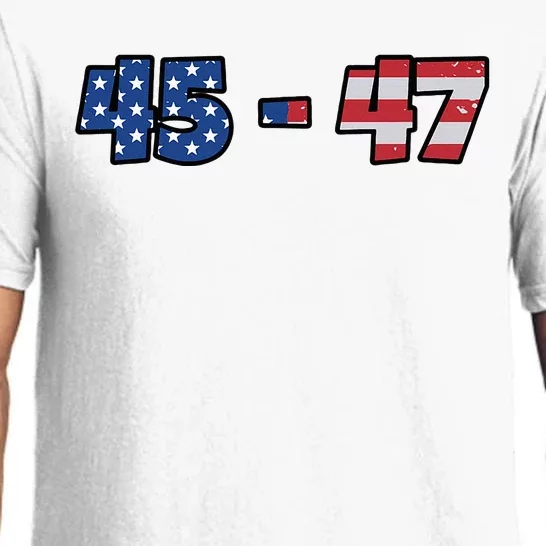 American Flag 45 & 47 Trump 2024 Republican Supporter Pajama Set