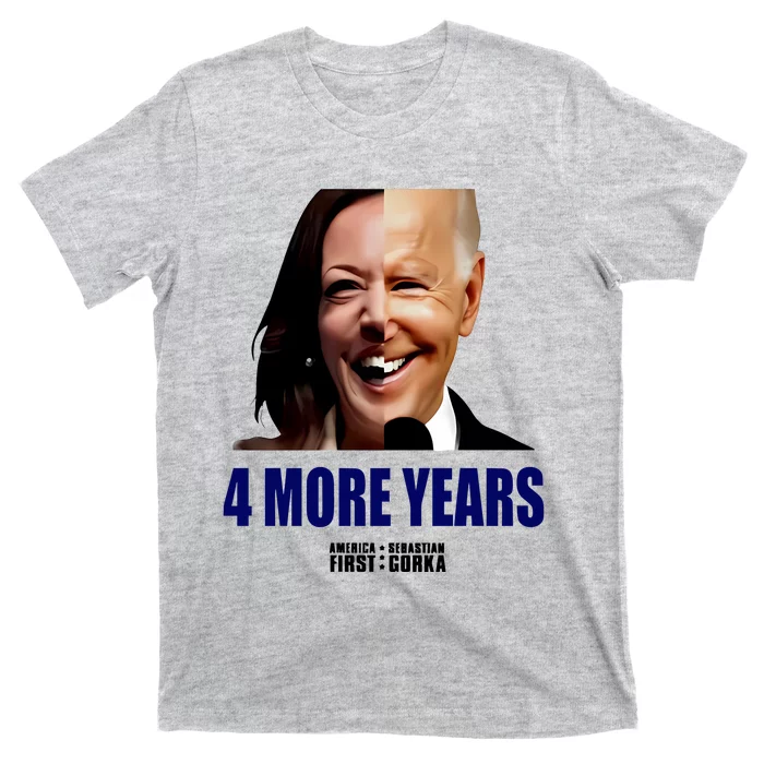 America First 4 More Years Biden Harris Hald Half Face T-Shirt