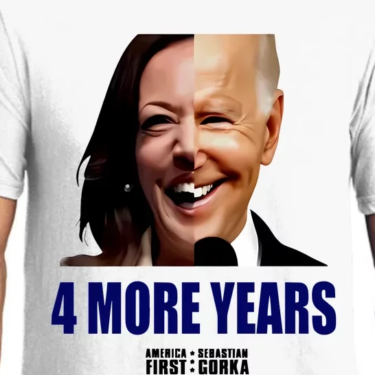 America First 4 More Years Biden Harris Hald Half Face Pajama Set