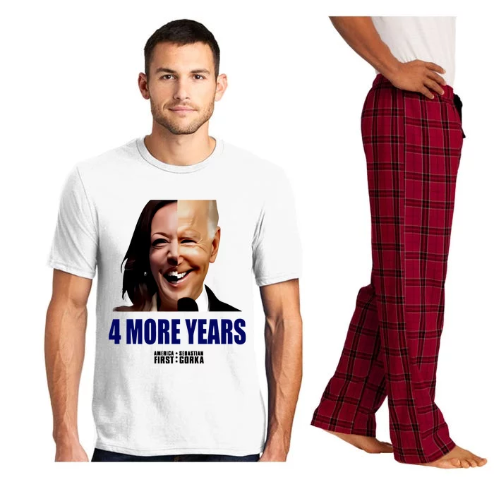 America First 4 More Years Biden Harris Hald Half Face Pajama Set