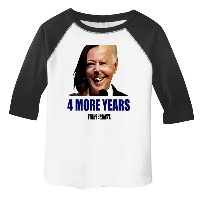 America First 4 More Years Biden Harris Hald Half Face Toddler Fine Jersey T-Shirt