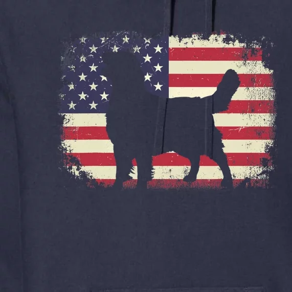 American Flag 4th Of July Golden Retriever Dad Mom Dog Lover Premium Hoodie